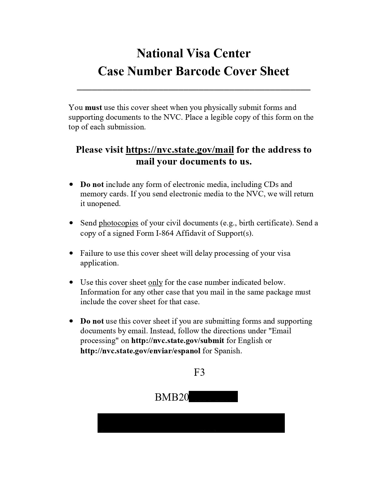 Welcome Letter From NVC For Immigrant Visa Processing